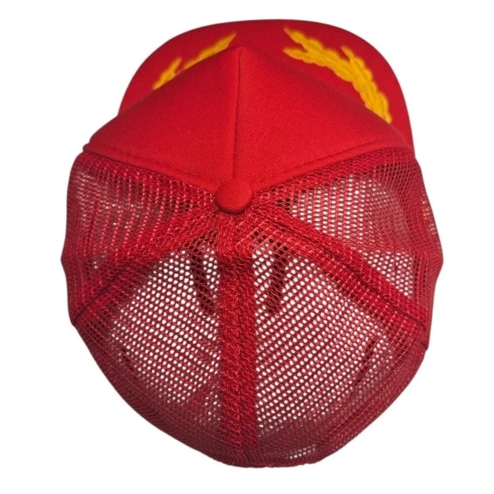 Vintage Attarco Trucker Hat Cap Snapback Red Mesh Japanese Engines Promo 80s 90s